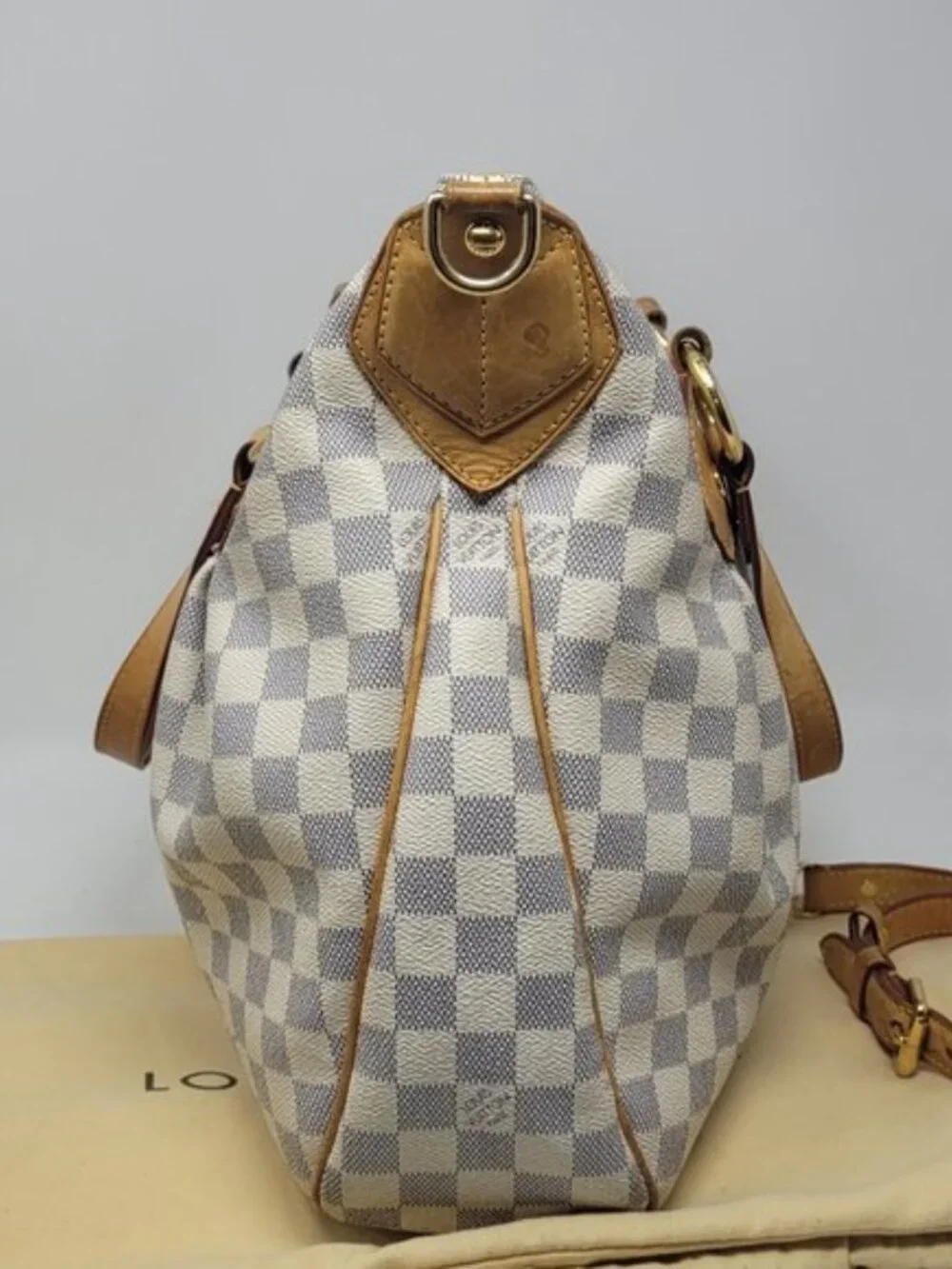 LOUIS VUITTON Damier Azur Canvas Evora MM Tote Bag
